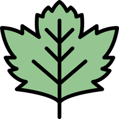 sycamore leaf color outline icon