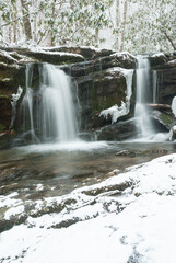 Waterfall, Winter Landscape in the Great Smoky Mountains