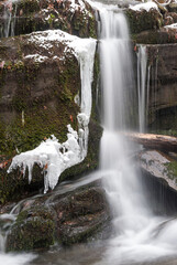 Waterfall, Winter Landscape in the Great Smoky Mountains