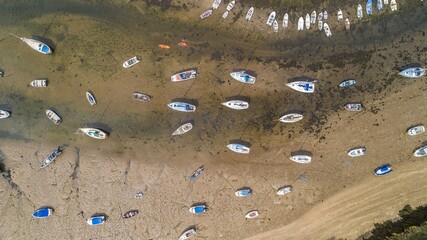 Solva, Pembrokeshire, Wales drone aerial photo of the coast line copy space and no people