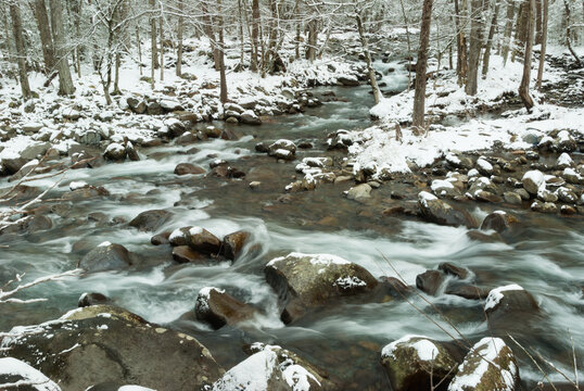 River, Winter Landscape in the Great Smoky Mountains