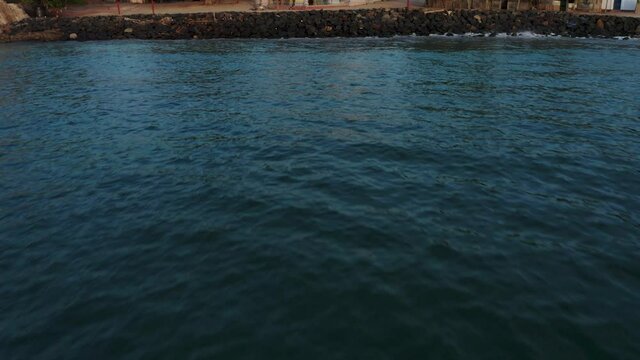 Flying past ancient hindu temple on shore of Sri Lanka, Salli Muthumariamman
