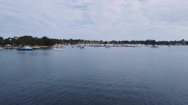 A Yacht Race at a Sailing Club on the Swan River Sail Boat Race Clip 1