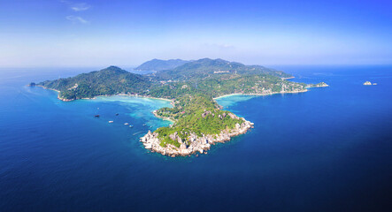 Koh Tao Island, Thailand with copy space and no people South East Asia Drone Aerial UAV