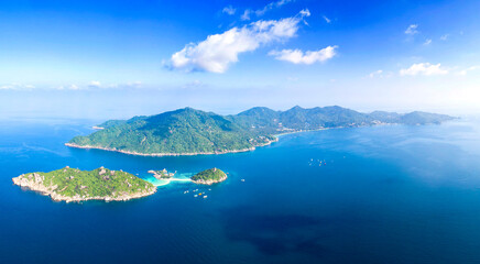 Koh Tao Island, Thailand with copy space and no people South East Asia Drone Aerial UAV