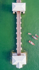 Boats on the Water in Thailand South East Asia Drone Aerial 