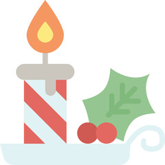 christmas candle flat icon
