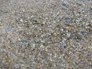 Sand on the shore. Macro