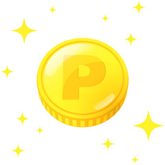 立体的なコイン(ポイント)のイラスト素材(ベクター)