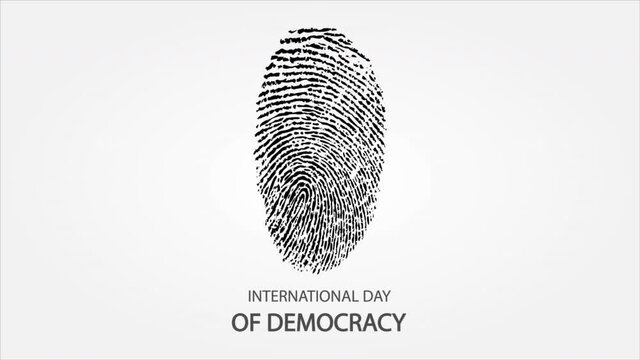 Fingerprint for International Day of Democracy, art video illustration.
