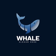 Vector Logo Illustration Whale Gradient Colorful Style. © Artnivora