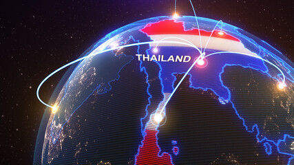 a world map of Thailand, 3d rendering,