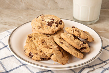 Chocolate chip cookies and milk