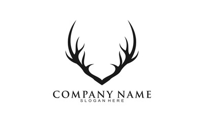 Deer horn elegant logo