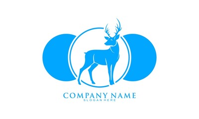 Deer with cloud illustration vector logo