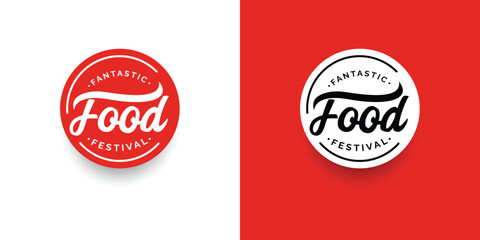 Food festival logo vector template. Design for banner, greeting cards or print.