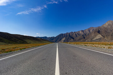 mysterious view of the mountain road