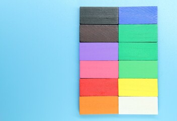 colored blocks with an arrangement of colors