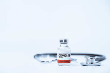 Coronavirus or COVID-19 cure vaccine in a 10 ml. dose for injection use only.