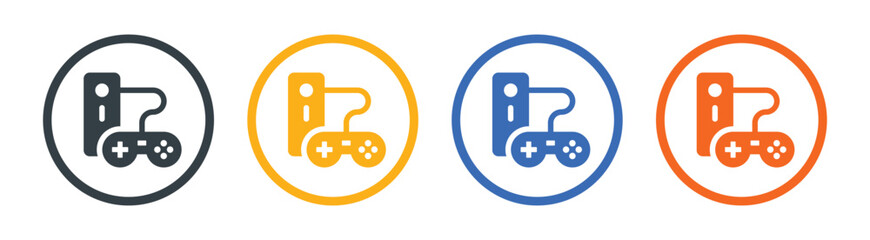 Set of console controller, video game icon vector illustration. © Icons-Studio