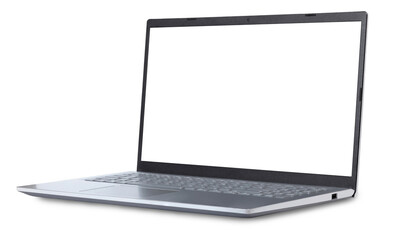 A laptop isolated on white background with empty screen for your design. Full depth of field.