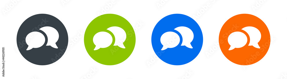 Poster Message bubbles vector icon set. Communication concept. Conversation symbol.