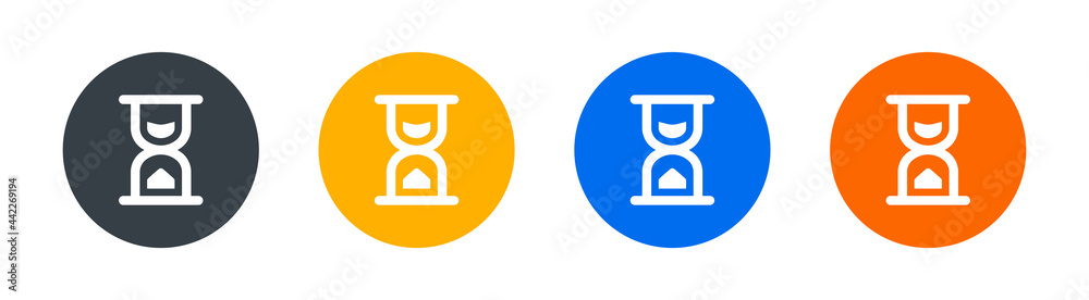 Poster hourglass, sandglass, timer, countdown and timer icon vector isolated on white.