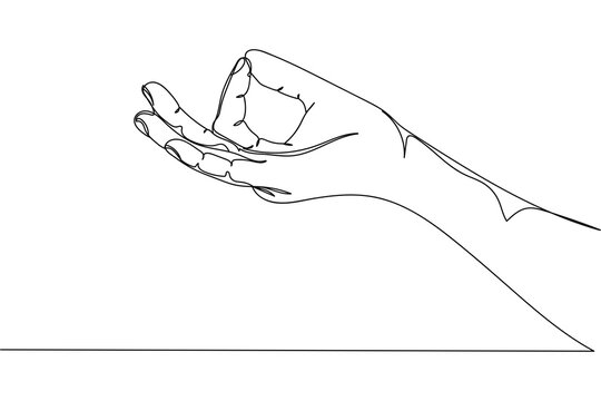 Continuous one line of hand gesticular in silhouette on a white background. Linear stylized.Minimalist.