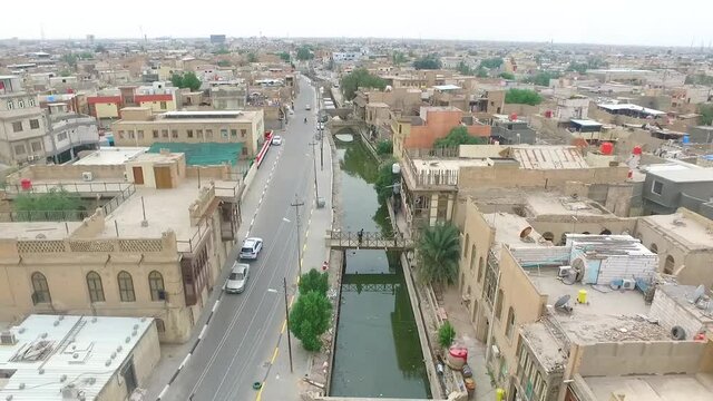 aerial footage of baghdad city