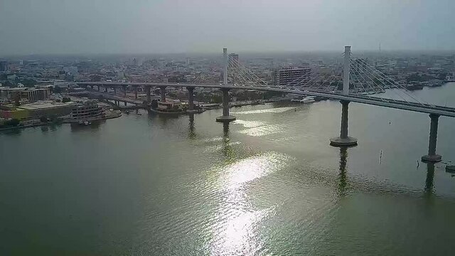 Aerial Footage Of Baghdad Bridge City