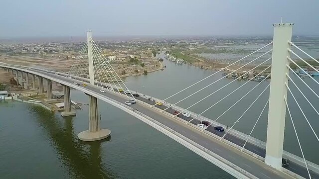Aerial Footage Of Baghdad Bridge City