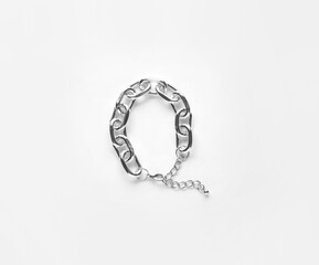 Beautiful bracelet on white background