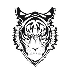Fototapeta premium Illustration of tiger head with line art style