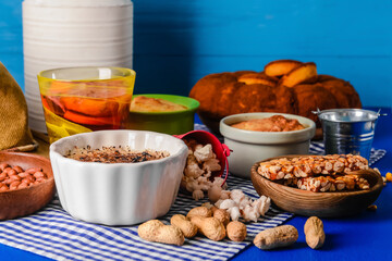 Traditional food for Festa Junina (June Festival) on table