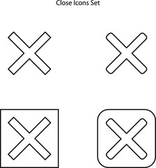 Obraz premium close icons set isolated on white background. close icon thin line outline linear close symbol for logo, web, app, UI. close icon simple sign.