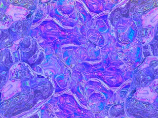 フォイルオブジェクトが敷き詰められた鮮やかな壁紙