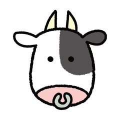 ホルスタイン柄の牛の顔だけアイコン
