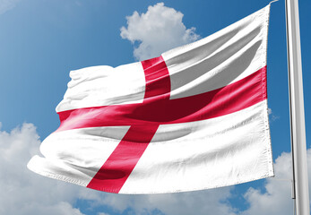 England national flag with waving fabric final football match 2021