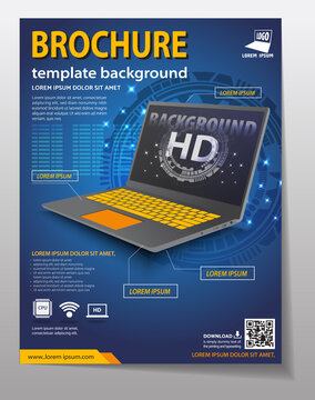  laptop computer application technology poster flyer communication hi tech innovation background 03
