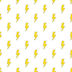 Seamless pattern with thunderbolt Lightning shapes. Ornament can be used for gift wrapping paper, pattern fills, web page background, surface textures and fabrics.
