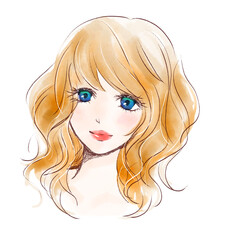 Smiling Woman, Soft Watercolor Touch