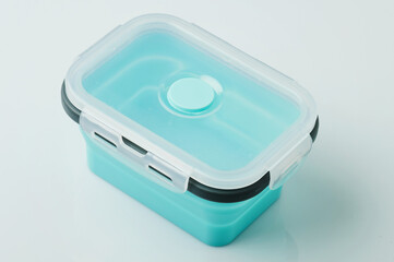 Green plastic storage food box