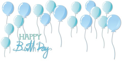 Happy Birthday background illustration decoration with balloons. Birthday banner vector illustration.
