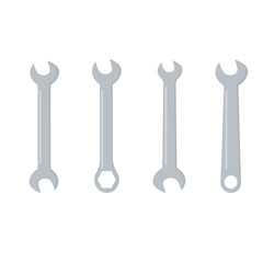 Wrench key set. Simple set of wrench key vector icons for web design on white background.