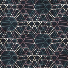 Seamless blue pink cream and navy surface pattern. High quality illustration. Overlaid and multiplied distressed and grungy worn abstract design for print. Detailed artistic repeat tile swatch.