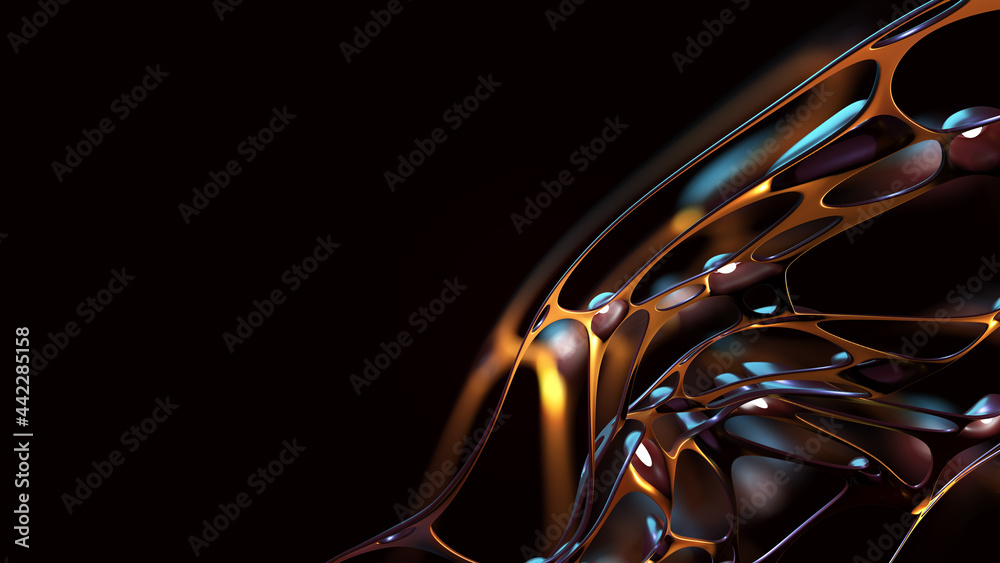 Poster art poster. nanotechnology in virtual reality. artificial intelligence neural network. synthetic mat