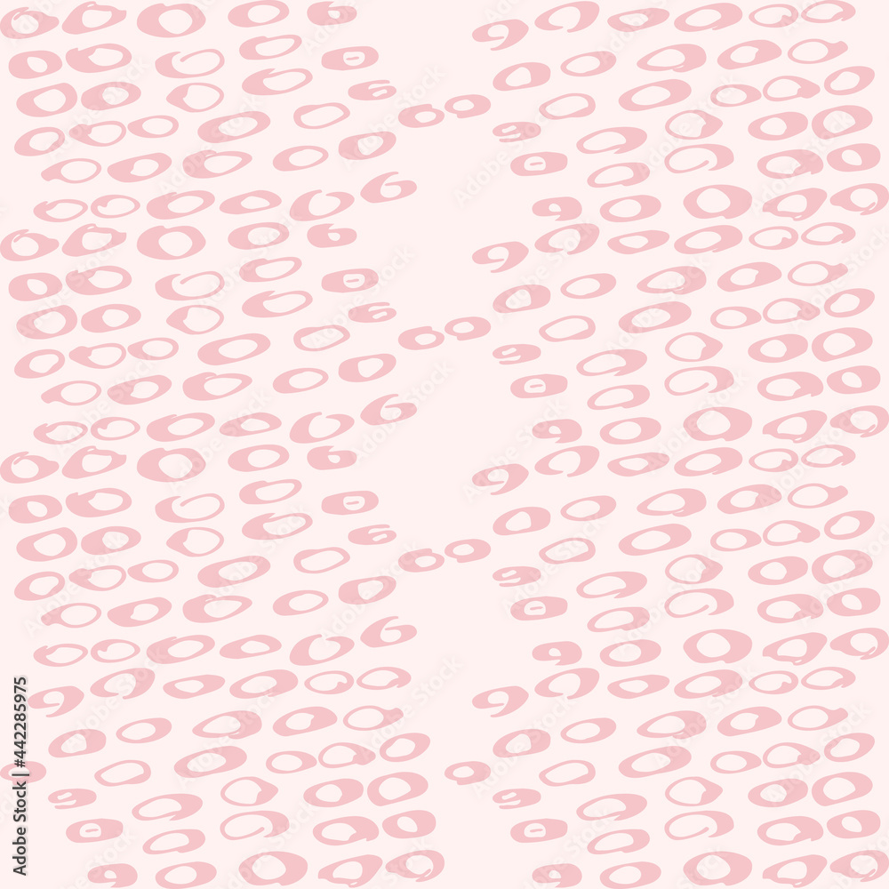 Poster Simple vector geometric abstract seamless pattern. Monochrome pink and white minimalist repeat. Small elements in rows. Graphic texture for fabric, apparel, wallpaper.