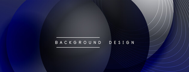 Gradient circles with shadows. Vector techno abstract background. Modern overlapping forms wallpaper background, design template