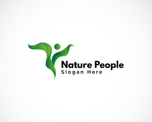 nature people logo creative design modern gradient illustration vector