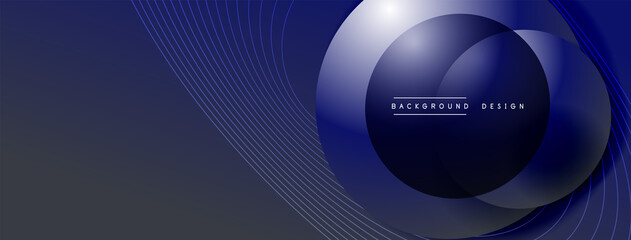 Gradient circles with shadows. Vector techno abstract background. Modern overlapping forms wallpaper background, design template